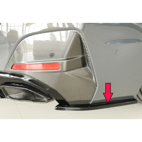 Rieger spoiler pod zadní nárazník na pravé straně pro BMW řada 4 G26 gran coupe (5-dvéř.) r.v. 07/20-, plast ABS lakovaný do černé lesklé barvy