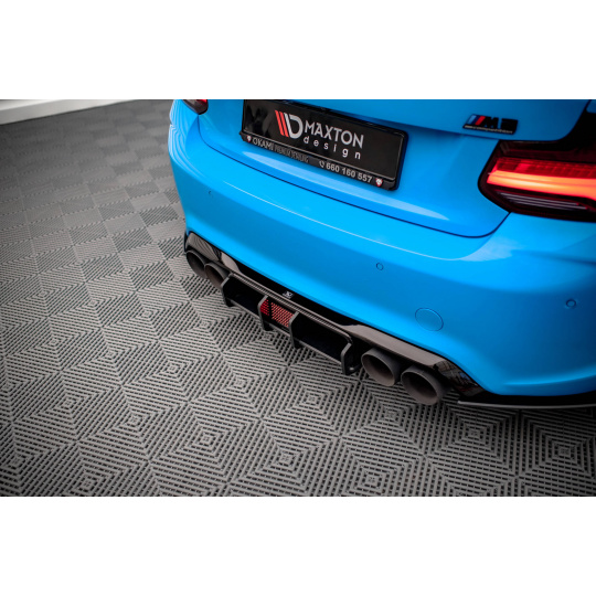 Maxton Design "Street Pro" difuzor zadního nárazníku pro BMW M2 F87, plast ABS bez povrchové úpravy, s černou a červenou linkou