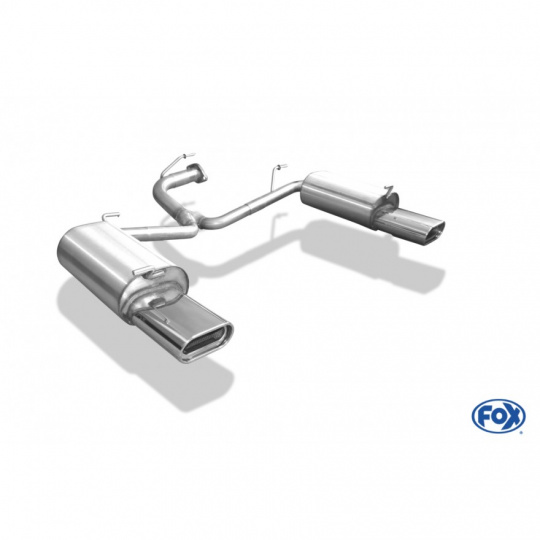 Fox Sportauspuff koncový tlumič výfuku s koncovkou 160x80 Typ 53 na obou stranách pro Toyota Avensis s motorem 2.2 D-Cat, Limousine