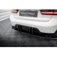 Maxton Design "Street Pro" difuzor zadního nárazníku pro BMW řada 3 G20 Facelift M-Pack, G21 Facelift M-Pack, plast ABS bez povrchové úpravy, s červenou linkou