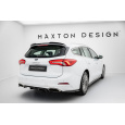 Maxton Design středový spoiler pod zadní nárazník s žebrováním pro Ford Focus Mk4, černý lesklý plast ABS, Vignale, Estate