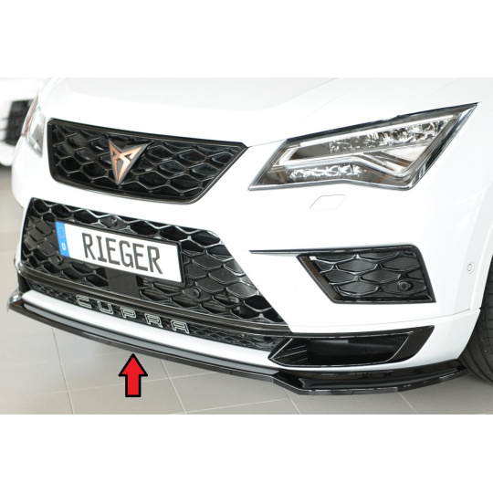 Rieger lipa pod přední nárazník pro Seat Ateca Cupra 5FP, 09/18-07/20, plast ABS lakovaný do černé lesklé barvy