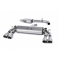 Milltek Sport homologovaný výfuk cat-back s rezonátorem (tišší) pro Audi S3 2.0 TFSI quattro Sportback 8V/8V.2 (bez GPF) 2013-2018, dvojité, kulaté, typ koncovek: GT-100 titanové