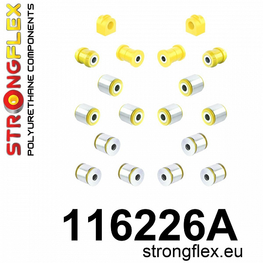 116226A: Strongflex Sada silentbloků zadního zavěšení varianta SPORT 116226A: Strongflex Sada silentbloků zadního zavěšení varianta SPORT