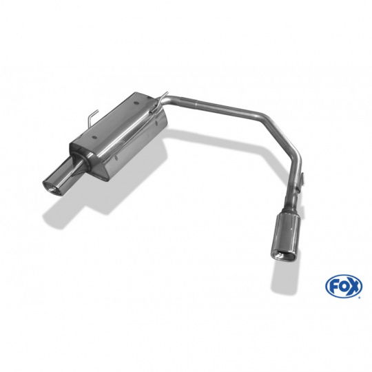 Fox Sportauspuff koncový tlumič výfuku s koncovkou 88x79 Typ 71 na obou stranách pro Peugeot 206 s motorem 1.1, 1.4, 1.6, 1.6 16V
