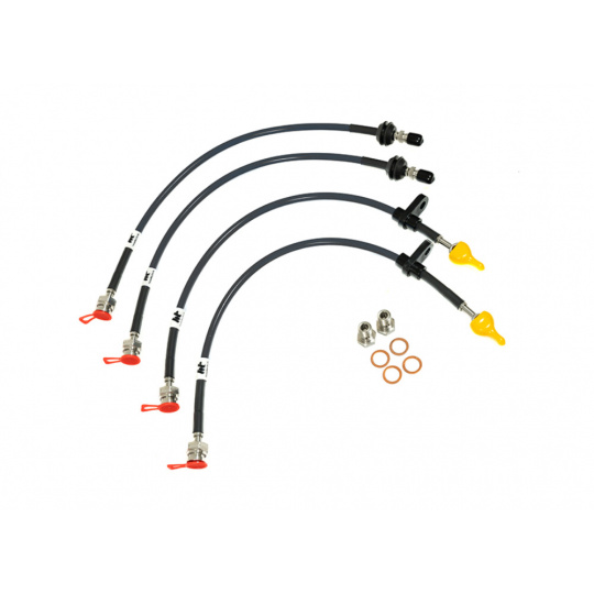 Forge Motorsport sada opletených brzdových hadic pro Toyota Supra Mk5 (A90), barva potahu: černá Forge Motorsport sada opletených brzdových hadic pro Toyota Supra Mk5 (A90), barva potahu: černá