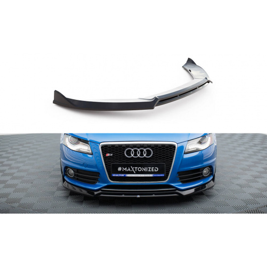 Maxton Design spoiler pod přední nárazník ver.3 pro Audi A4 B8, černý lesklý plast ABS, S-line Sedan/Avant