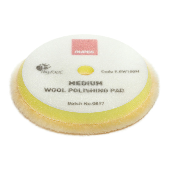RUPES Yellow Wool Polishing Pad MEDIUM - vlněný lešticí kotouč (střední) pro orbitální leštičky, průměr 150/180 mm (6"/7")