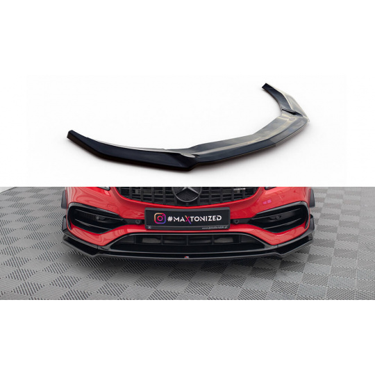 Maxton Design spoiler pod přední nárazník ver.2 pro Mercedes třída A W176 Facelift/AMG Aero, černý lesklý plast ABS