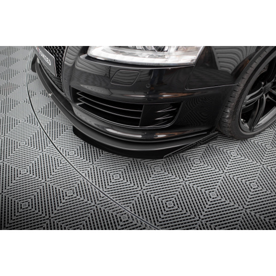 Maxton Design rohové spoilery pod přední nárazník pro Audi RS6 C6, černý lesklý plast ABS