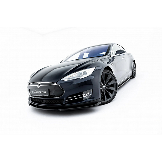 Maxton Design spoiler pod přední nárazník pro Tesla Model S, černý lesklý plast ABS