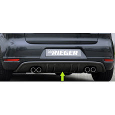 Rieger vložka zadního nárazníku s dvojitými žebry pro Volkswagen Golf 6 kabriolet, plast ABS lakovaný do černé lesklé barvy