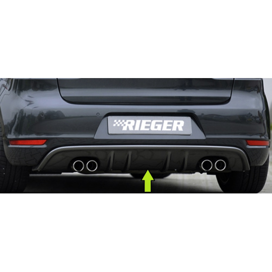 Rieger vložka zadního nárazníku s dvojitými žebry pro Volkswagen Golf 6 kabriolet, plast ABS lakovaný do černé lesklé barvy