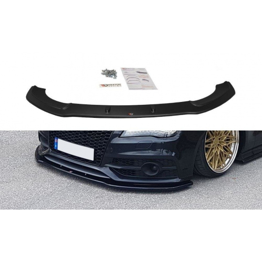 Maxton Design spoiler pod přední nárazník ver.2 pro Audi A7, S7 C7, černý lesklý plast ABS