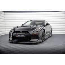 Maxton Design spoiler pod přední nárazník ver.1 pro Nissan GT-R R35 Facelift, černý lesklý plast ABS