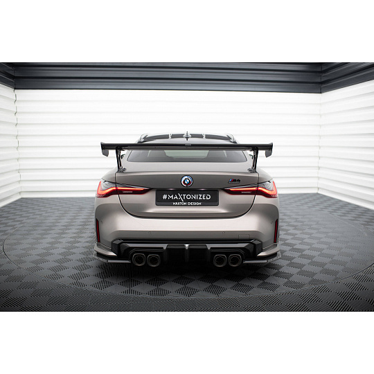 Maxton Design zadní křídlo s široce rozkročenými držáky pro BMW řada 4 G20 M440i, G20 M440i Facelift, G20 M-Pack, G20 M-Pack Facelift, pravý karbon