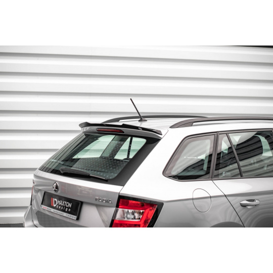 Maxton Design prodloužení spoileru pro Škoda Fabia Mk3, černý lesklý plast ABS, pouze pro Combi