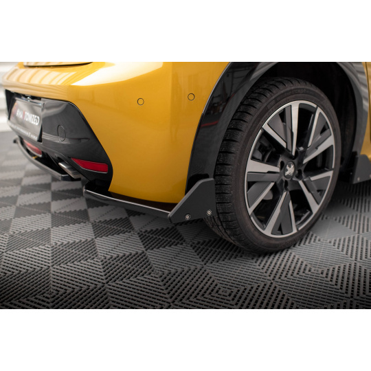 Maxton Design boční difuzory pod zadní nárazník s křidélky ver.1 pro Peugeot 208 GT Mk2, černý lesklý plast ABS