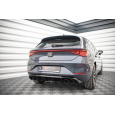 Maxton Design vložka zadního nárazníku s imitacemi koncovek výfuku pro Seat Leon FR Mk4, černý lesklý plast ABS, s chromovými koncovkami, Hatchback