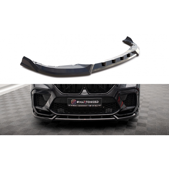 Maxton Design spoiler pod přední nárazník ver.2 pro BMW X6 M F96, černý lesklý plast ABS