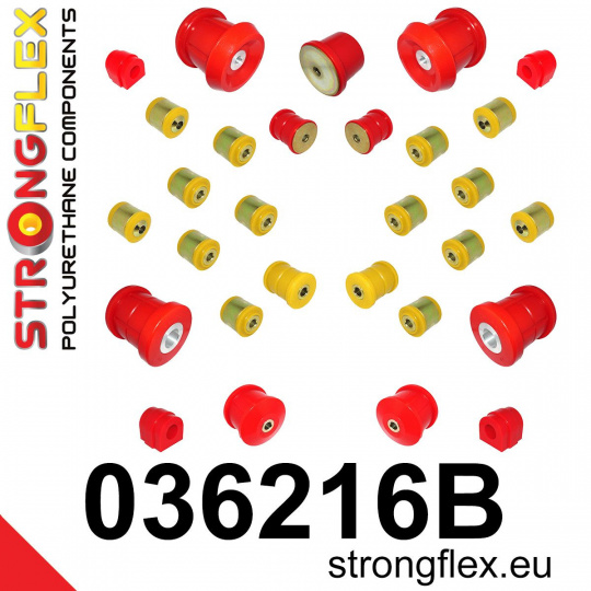 036216B: Strongflex Kompletní sada polyuretanových silentbloků pro zavěšení