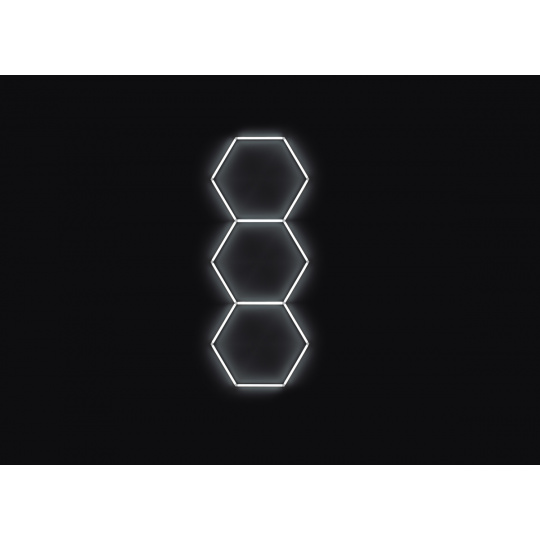 Kompletní LED hexagonové svítidlo bílé 4500 K, rozměr: 3 elementy 97 x 246 cm