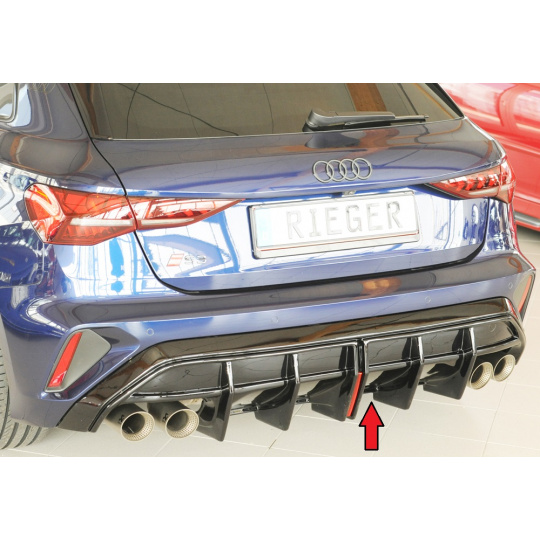 Rieger vložka zadního nárazníku pro Audi A3 GY 5-dvéř. (sportback), plast ABS lakovaný do černé lesklé barvy Rieger vložka zadního nárazníku pro Audi A3 GY 5-dvéř. (sportback), plast ABS lakovaný do černé lesklé barvy