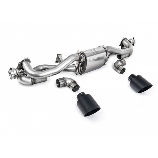 Milltek Sport výfukový systém OPF/GPF-Back pro Porsche Cayman 718 GT4 4.0 (s OPF/GPF - vyrobeno od února 2020) 2020-2024, GT-115 černé koncovky