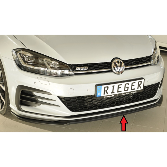 Rieger lipa pod přední nárazník pouze pro GTI / GTD / GTE pro Volkswagen Golf 7 GTD, GTE, GTI 3-dvéř., 5-dvéř. po faceliftu, 02/17-, plast ABS bez povrchové úpravy