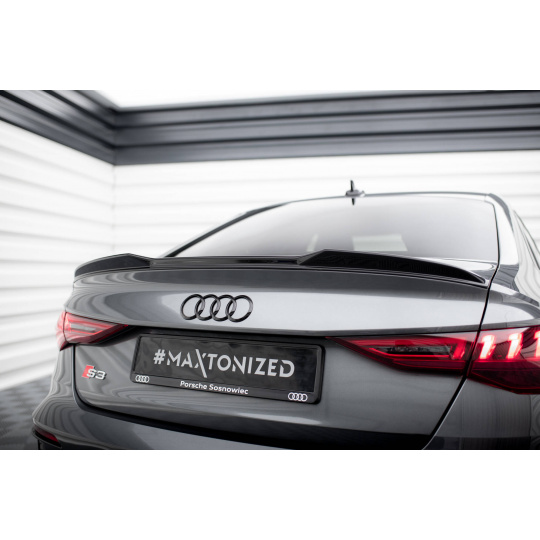 Maxton Design prodloužení spoileru 3d pro Audi A3 8Y, černý lesklý plast ABS, Sedan, vč. S-Line