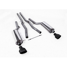 Milltek Sport výfukový systém cat-back bez rezonátoru (hlasitější) pro Audi RS6 C5 V8 Bi-Turbo Sedan/Avant 2002-2004, typ koncovek: oválná černá