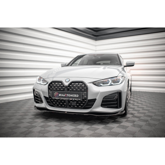 Maxton Design spoiler pod přední nárazník pro BMW řada 4 G26 M-Pack, černý lesklý plast ABS