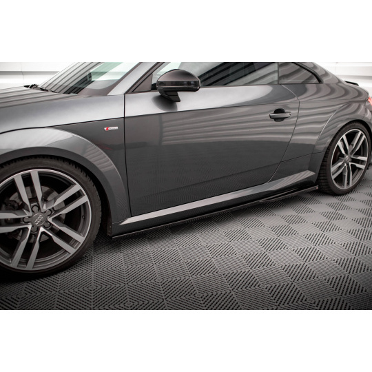 Maxton Design difuzory pod boční prahy pro Audi TT 8S, černý lesklý plast ABS, S-Line