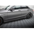 Maxton Design "Street Pro" difuzory pod boční prahy pro Mercedes třída C W205 Facelift/63 AMG/Sedan/Estate, plast ABS bez povrchové úpravy, s červenou linkou