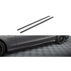 Maxton Design "Street Pro" difuzory pod boční prahy pro Mercedes třída C W205 Facelift/63 AMG/Sedan/Estate, plast ABS bez povrchové úpravy, s červenou linkou