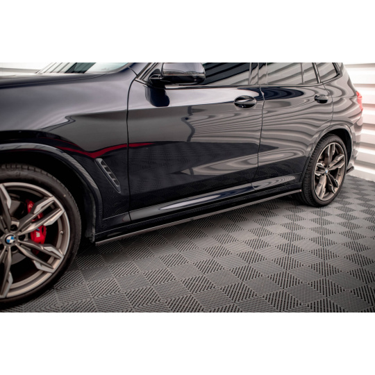 Maxton Design difuzory pod boční prahy pro BMW X3 G01, černý lesklý plast ABS, M-Pack