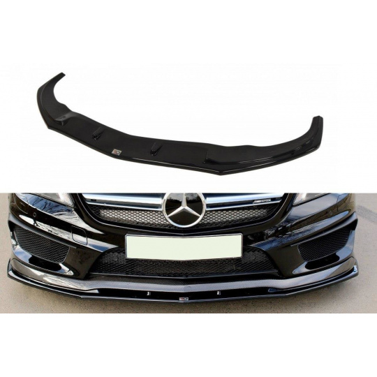 Maxton Design spoiler pod přední nárazník ver.2 pro Mercedes CLA C 117/AMG, černý lesklý plast ABS