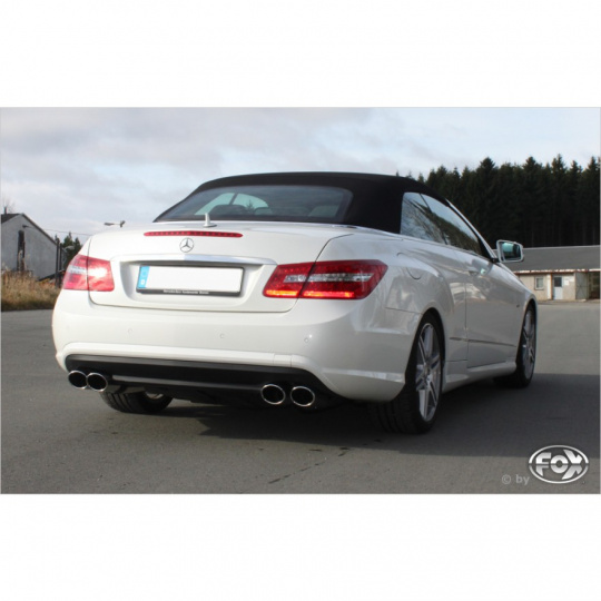 Fox Sportauspuff koncový tlumič výfuku s koncovkou 2x115x85 Typ 32 na obou stranách pro Mercedes třída E A207 2009- s motorem 3.0 CDI, 3.5, 5.5