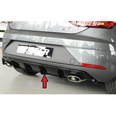 Rieger vložka zadního nárazníku pro Seat Leon Cupra 5F 3-dvéř. (sc), 5-dvéř. po faceliftu, plast ABS lakovaný do černé lesklé barvy