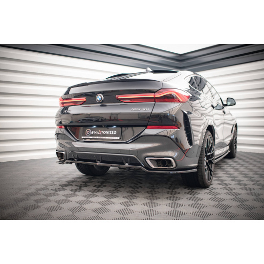 Maxton Design středový spoiler pod zadní nárazník s žebrováním v.3 pro BMW X6 G06 /M-Pack, černý lesklý plast ABS Maxton Design středový spoiler pod zadní nárazník s žebrováním v.3 pro BMW X6 G06 /M-Pack, černý lesklý plast ABS