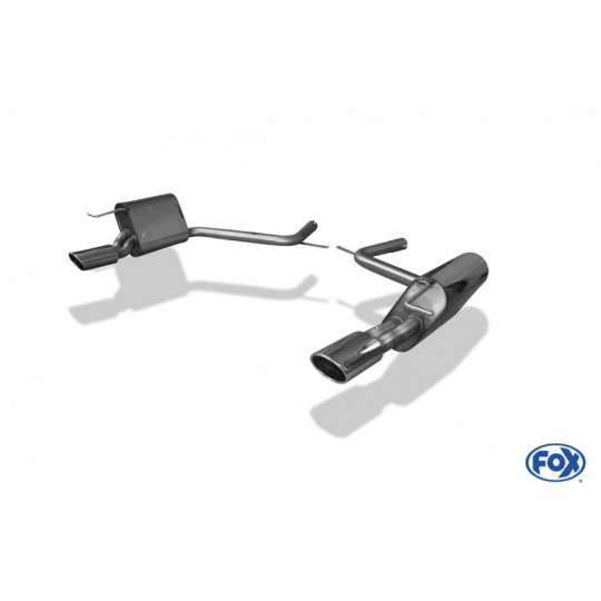 Fox Sportauspuff koncový tlumič výfuku s koncovkou 115x85 Typ 32 na obou stranách pro Mercedes třída E S211 2002- s motorem 1.8, 2.6, 2.8 CDI, 3.0, 3.2, 3.2 CDI, 4.0 CDI, 5.0