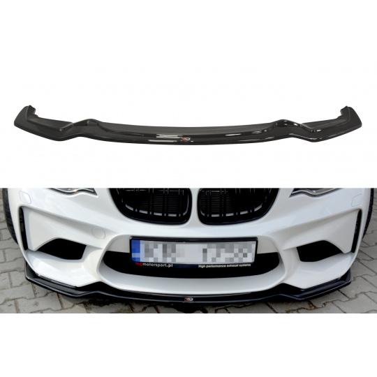 Maxton Design spoiler pod přední nárazník pro BMW M2 F87, černý lesklý plast ABS