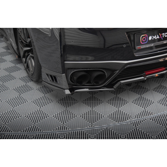 Maxton Design boční difuzory pod zadní nárazník pro Nissan GT-R R35 Facelift, černý lesklý plast ABS