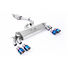 Milltek Sport homologovaný výfuk cat-back GPF Back - s rezonátorem pro Audi S3 2.0 TFSI quattro 3-dvéř. 8V.2 (s GPF) 2019-2020, dvojité, kulaté, typ koncovek: GT-100 titanové modré