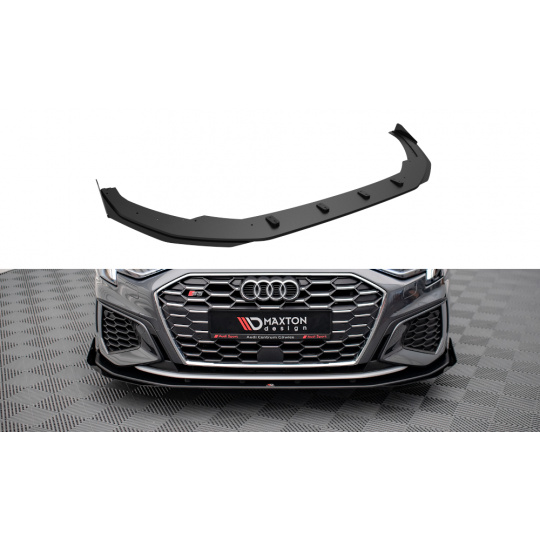 Maxton Design "Street Pro" spoiler pod přední nárazník s křidélky ver.1 pro Audi A3 8Y, plast ABS bez povrchové úpravy, S-Line