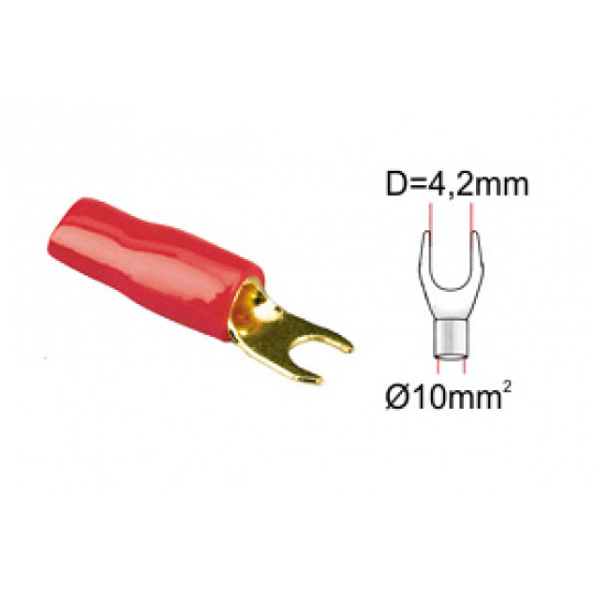 ACV kabelová vidlička 10qmm/4.2 red