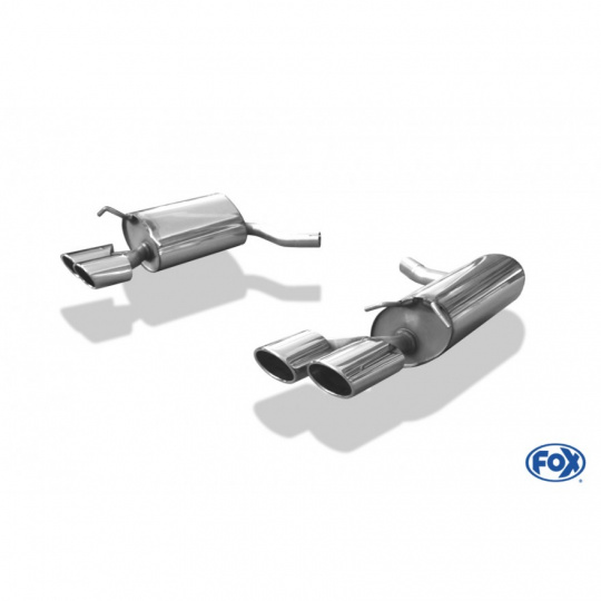 Fox Sportauspuff koncový tlumič výfuku s koncovkou 2x115x85 Typ 32 na obou stranách pro Mercedes třída C 204 2007- s motorem 2.5, 3.0, 3.0 d, 3.5