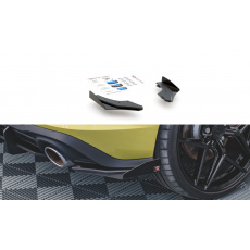 Maxton Design "Racing durability" difuzory pod zad. nárazník s křidélky pro Volkswagen Golf GTI Mk8, plast ABS bez povrchové úpravy, Clubsport, s červenou linkou