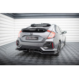 Maxton Design středový spoiler pod zadní nárazník s žebrováním pro Honda Civic Mk10 Sport, černý lesklý plast ABS