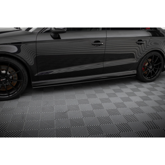 Maxton Design "Street Pro" difuzory pod boční prahy pro Audi RS3 8V Facelift, plast ABS bez povrchové úpravy, Sedan